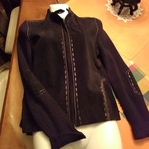 Lauren Hanson Leather Sweater Jacket